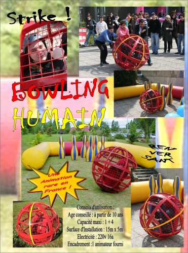 Location de bowling humain gonflable